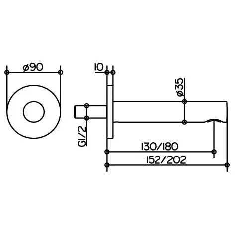 Keuco IXMO Wanneneinlauf Unterputz, Ausladung 13 cm, Rosette rund Bild 2