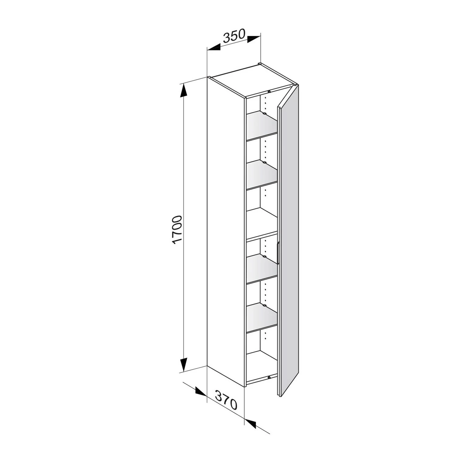 Keuco EDITION 11 Hochschrank 35 x 170 cm rechts Bild 5