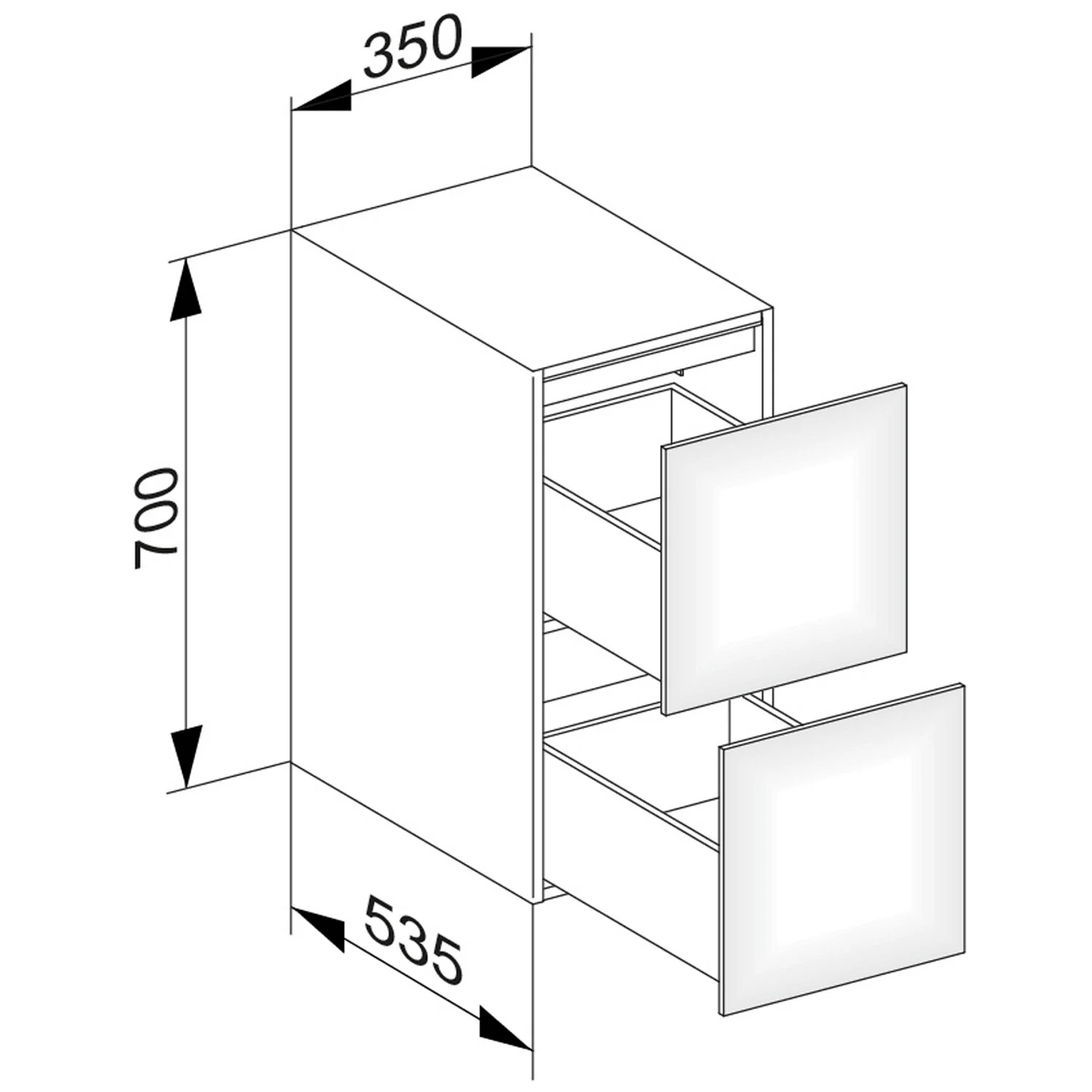 Keuco EDITION 11 Sideboard 35 x 53,5 x 70 cm Bild 5