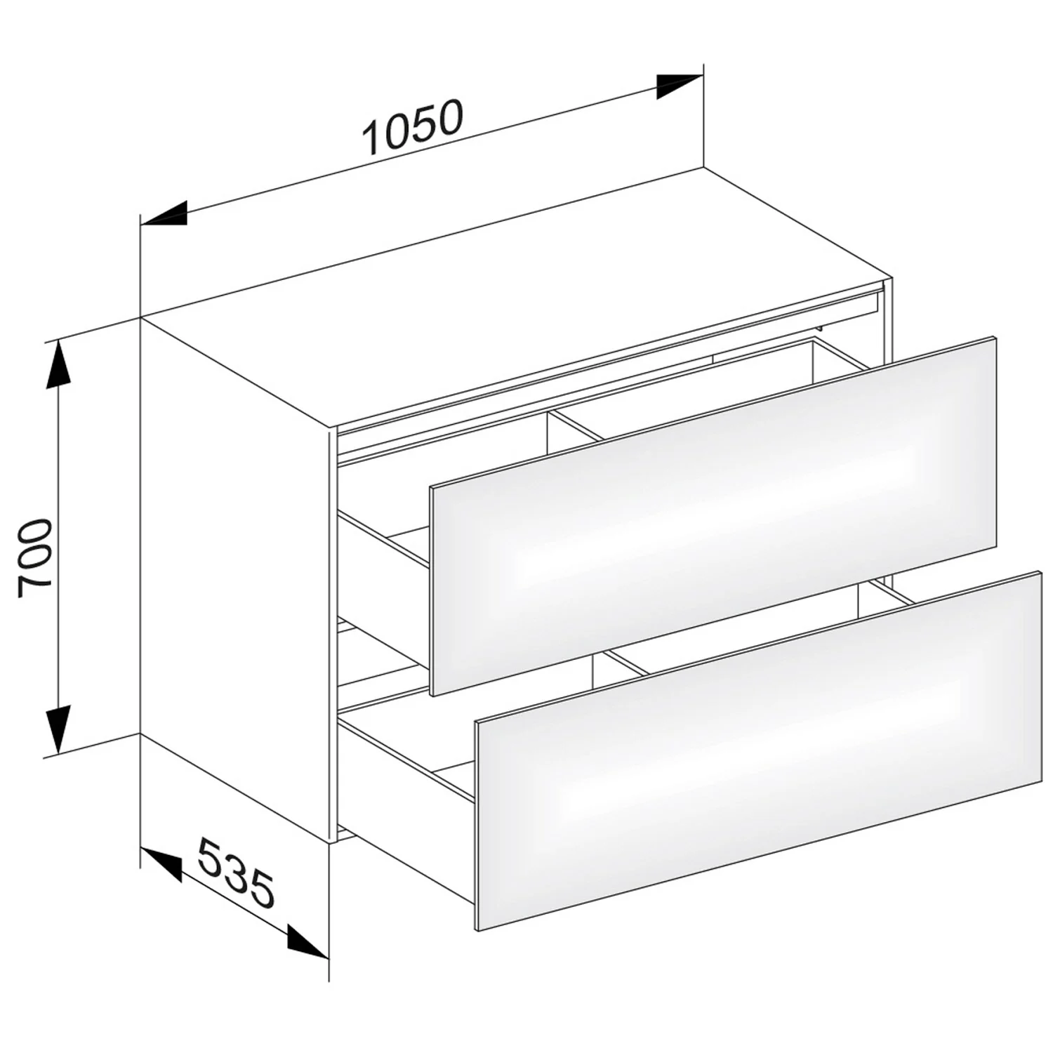 Keuco EDITION 11 Sideboard 105 x 53,5 x 70 cm Bild 2