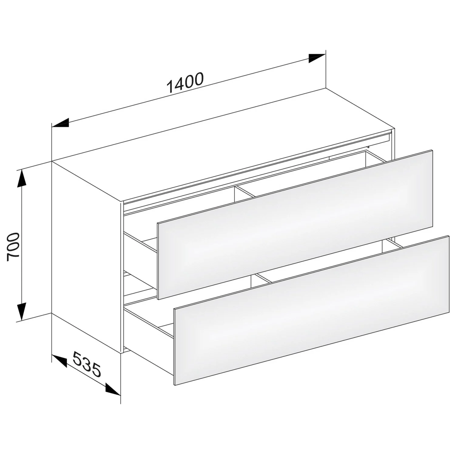 Keuco EDITION 11 Sideboard 140 x 53,5 x 70 cm Bild 3