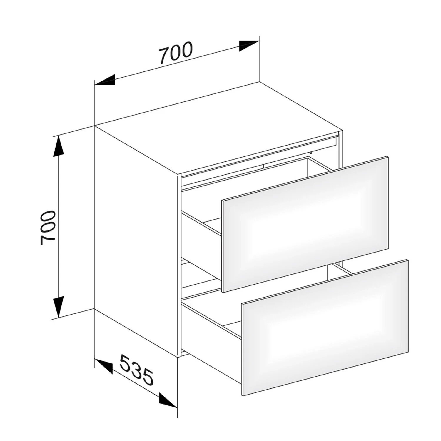 Keuco EDITION 11 Sideboard 70 x 53,5 x 70 cm Bild 5