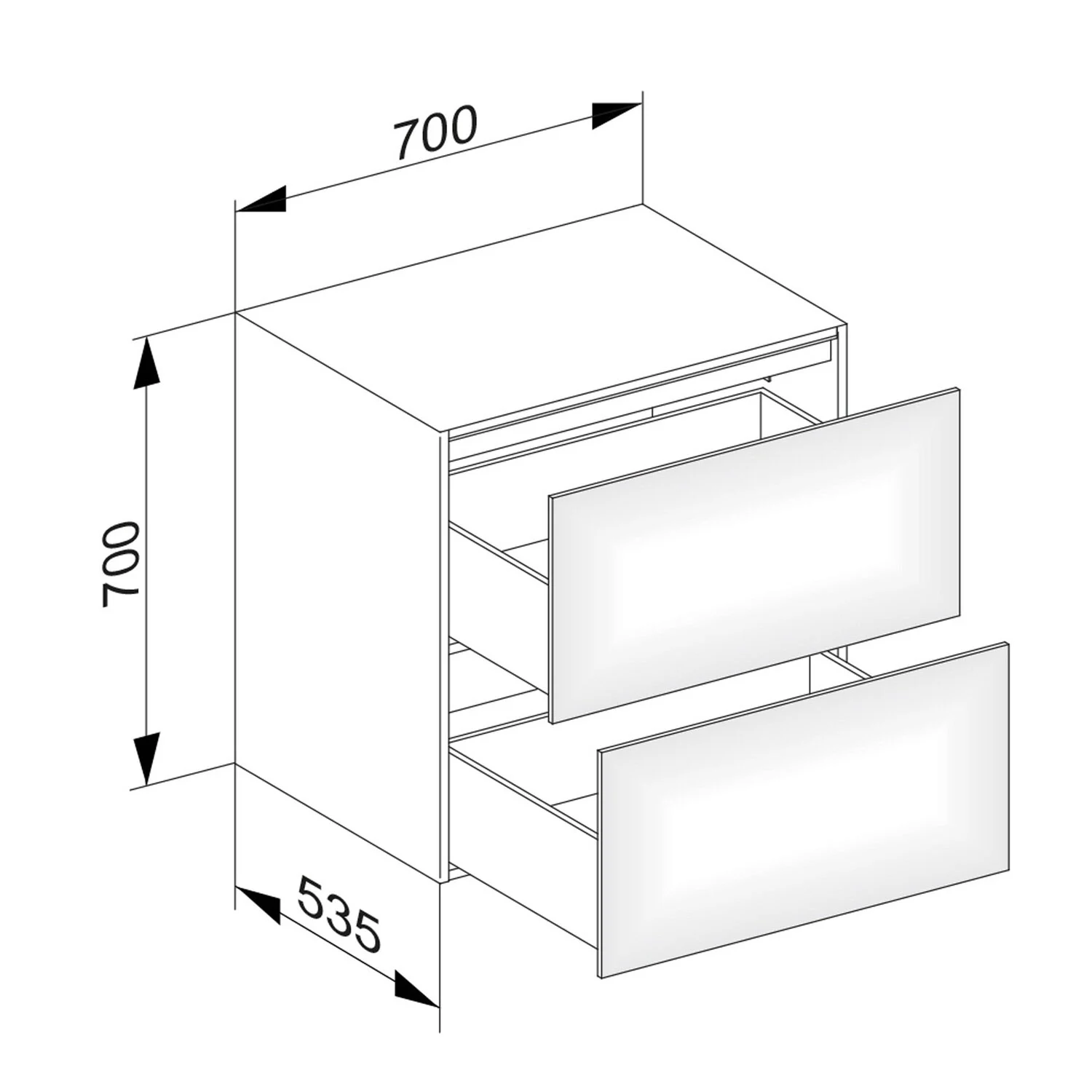 Keuco EDITION 11 Sideboard 70 x 53,5 x 70 cm, beleuchtet Bild 5