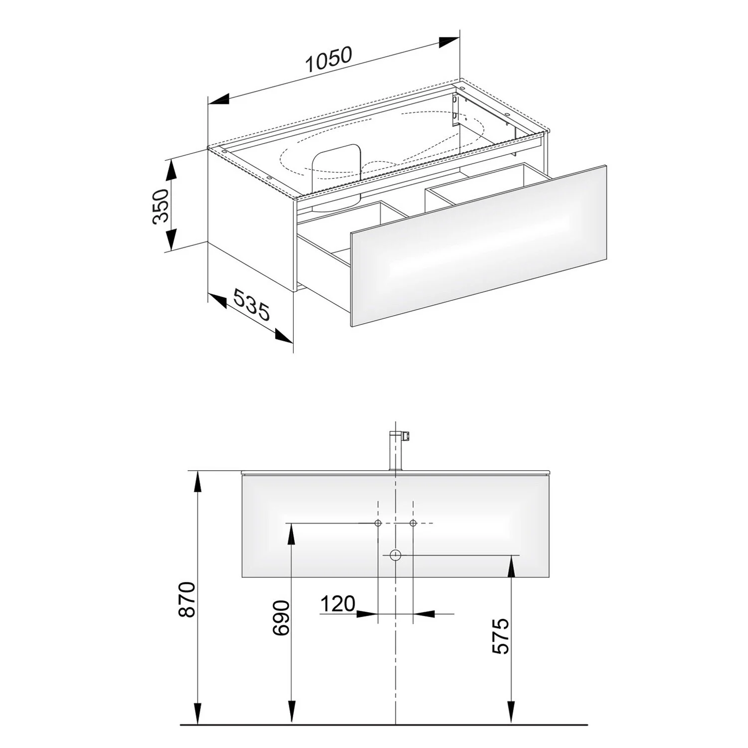 Keuco EDITION 11 Waschtischunterbau 105 x 53,5 cm Bild 5