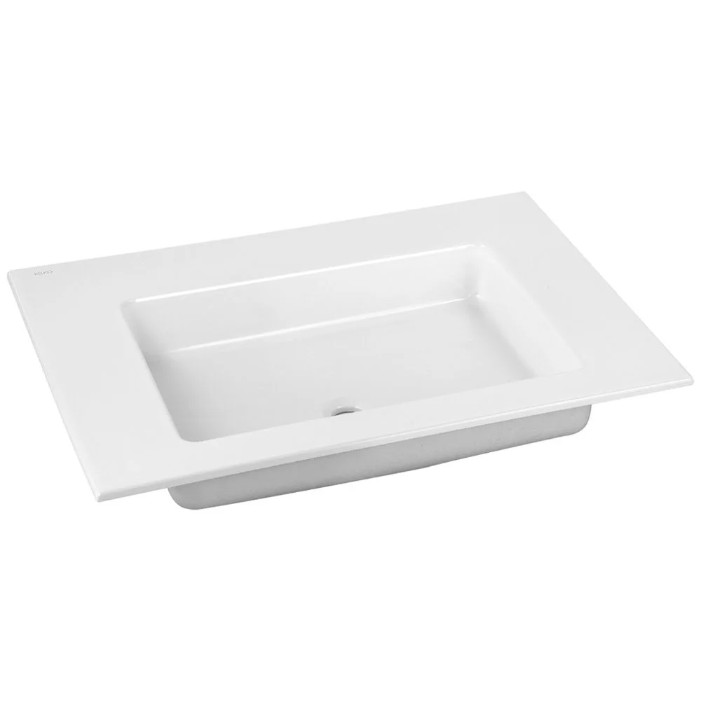 Biała ceramiczna umywalka widok z przodu, Keuco