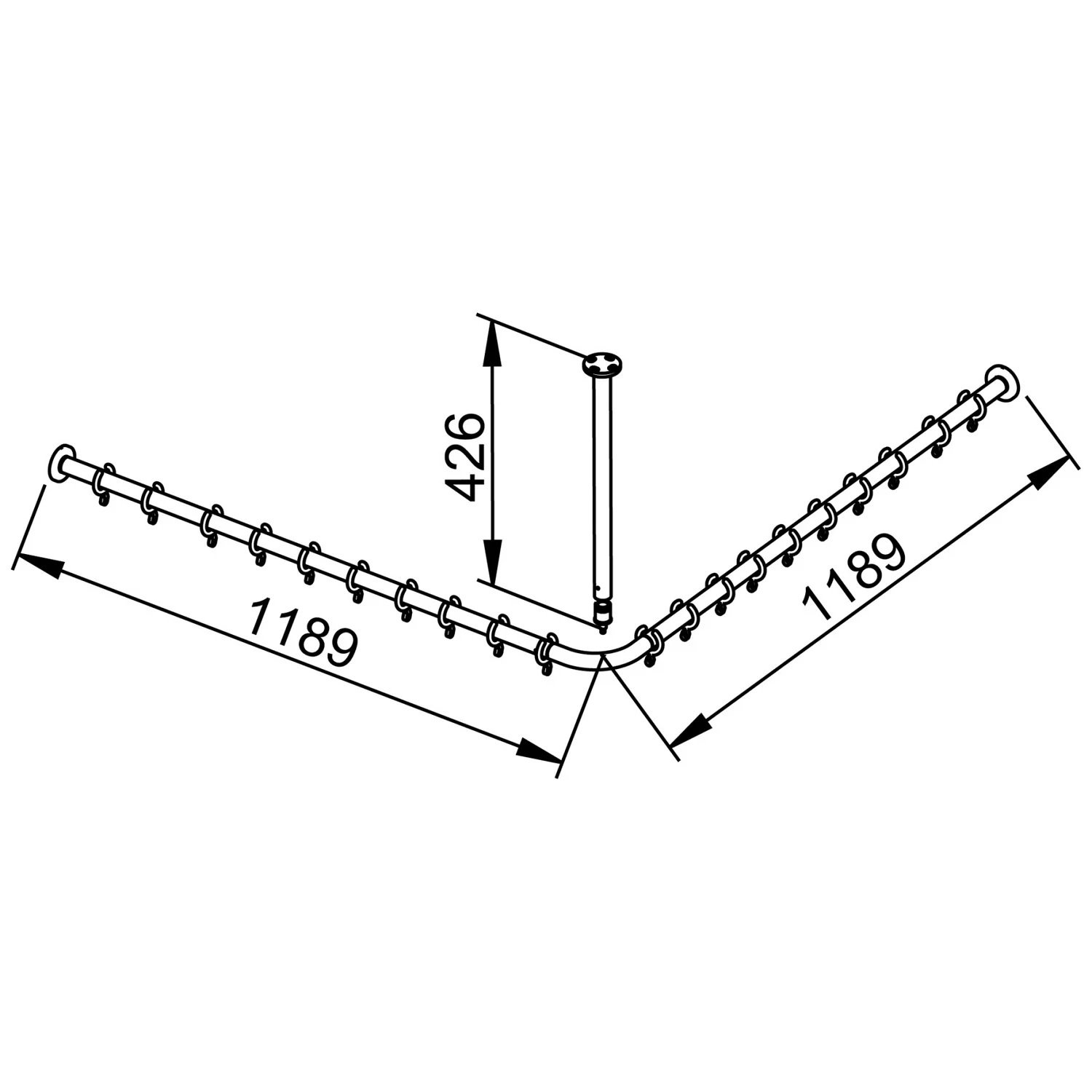 Keuco Plan Brausevorhangstangen-Set 120 x 120 cm Bild 2