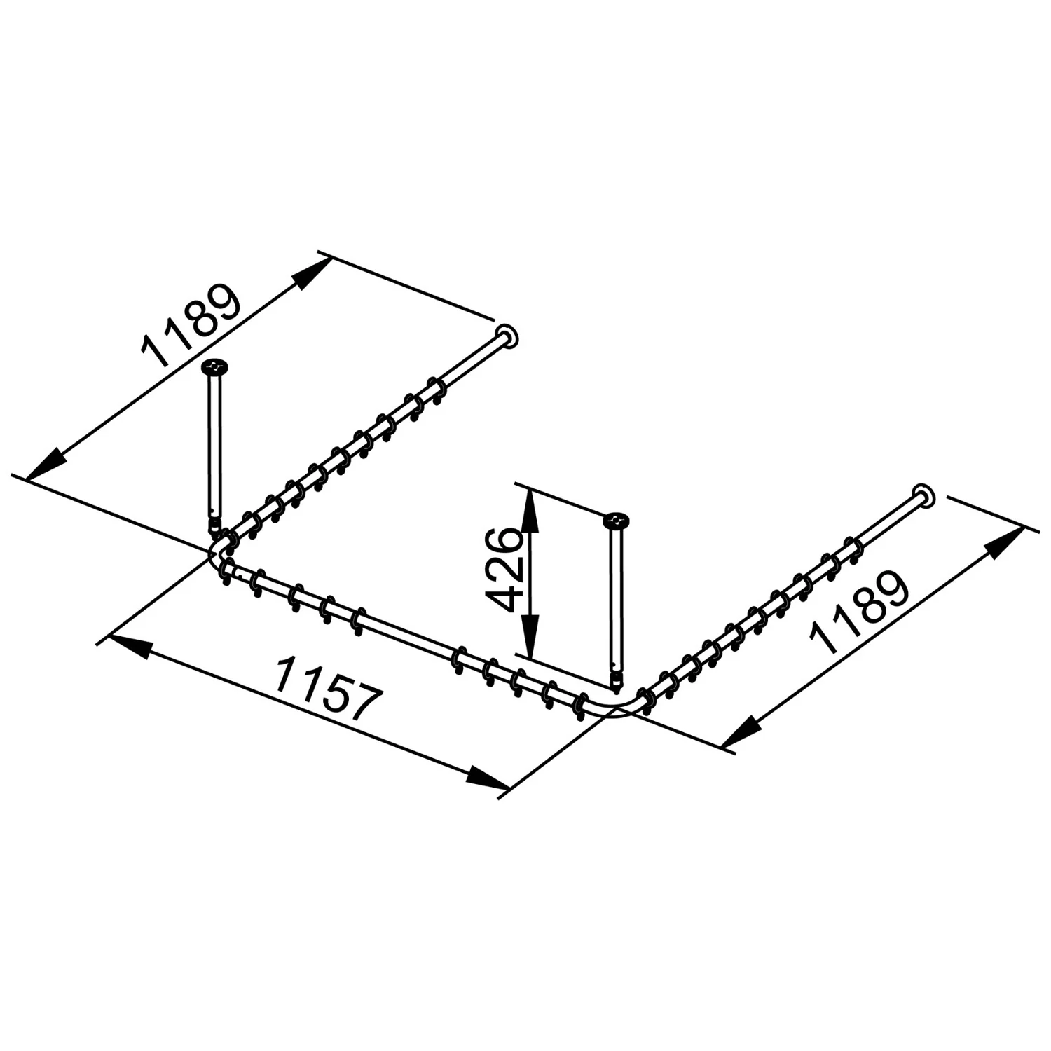 Keuco Plan Brausevorhangestangen-Set 120 x 120 cm Bild 2