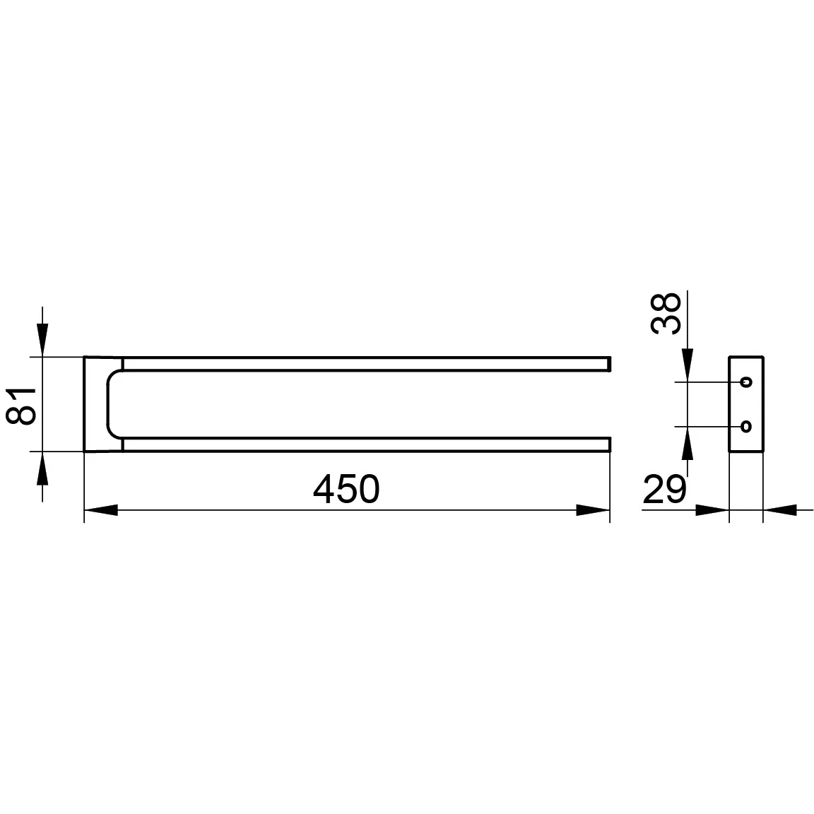 Keuco EDITION 11 Handtuchhalter zweiarmig, starr, 45 cm Bild 5