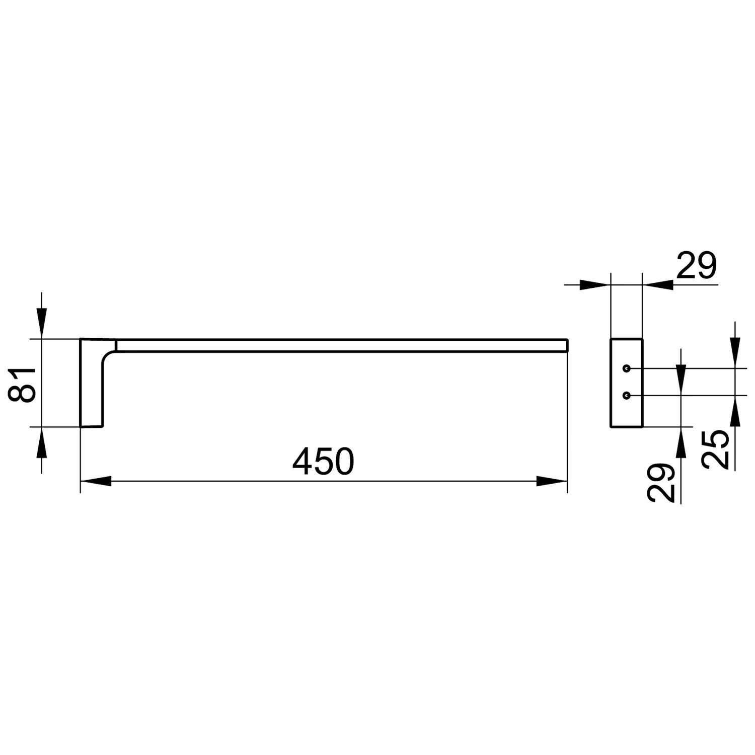 Keuco EDITION 11 Handtuchhalter einarmig, starr, 45 cm Bild 5