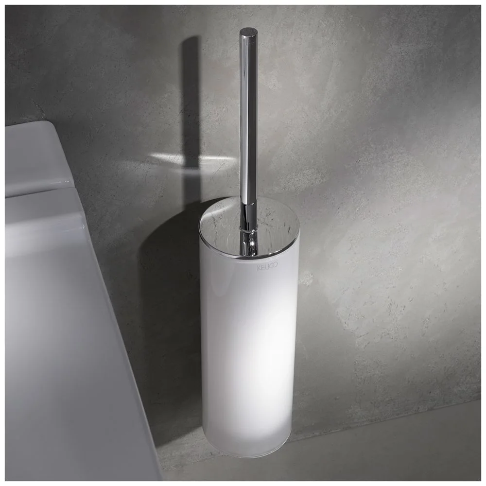 Keuco EDITION 400 Toilettenbürstengarnitur mit Glasgehäuse und Deckel, Wandmodell Bild 2