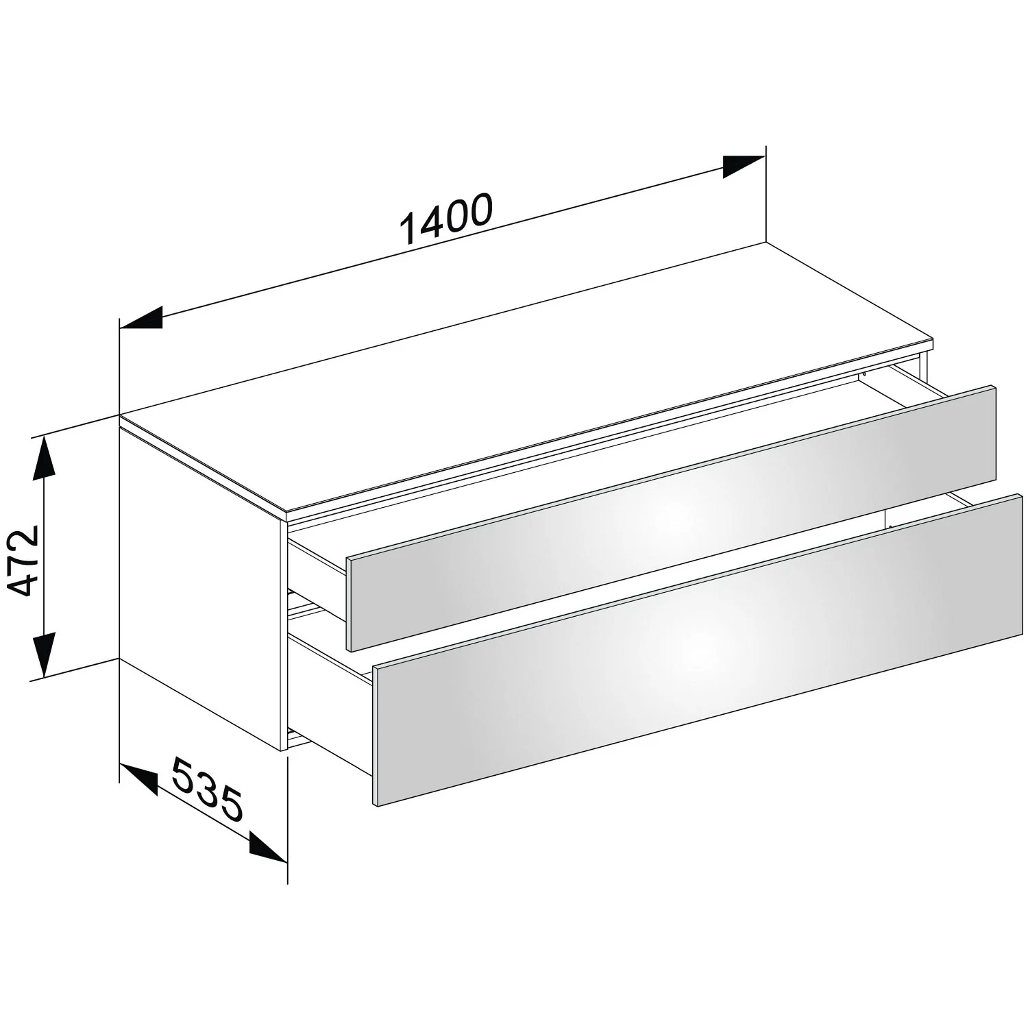 Keuco EDITION 400 Sideboard 140 x 47,2 x 53,5 cm Bild 2