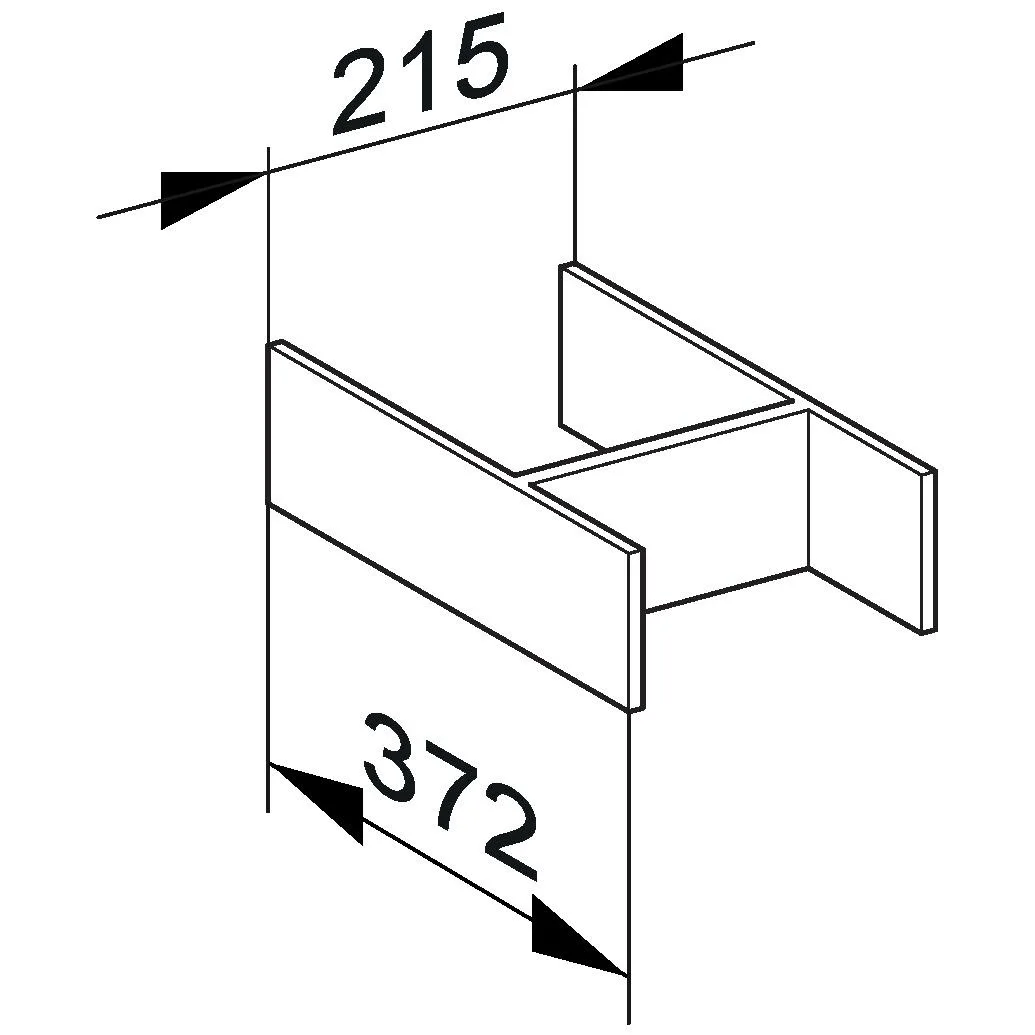 Rysunek techniczny akcesorium meblowego z wymiarami, Keuco
