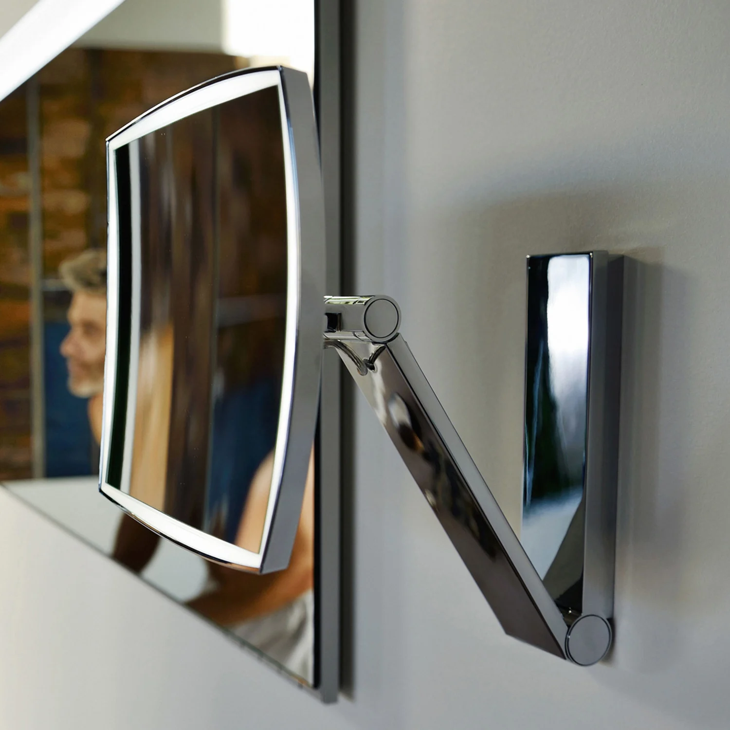 Keuco iLook-move Kosmetikspiegel rechteckig mit 5-fach Vergrößerung, LED Beleuchtet, UP-Kabelführung Bild 2