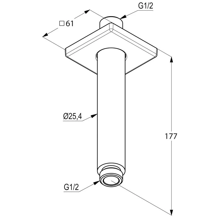 Kludi A-QA Deckenauslass rund 15 cm, eckige Rosette Bild 2
