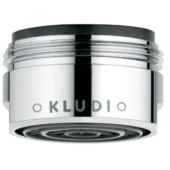 Chromowany aerator z logo widok z przodu, Kludi