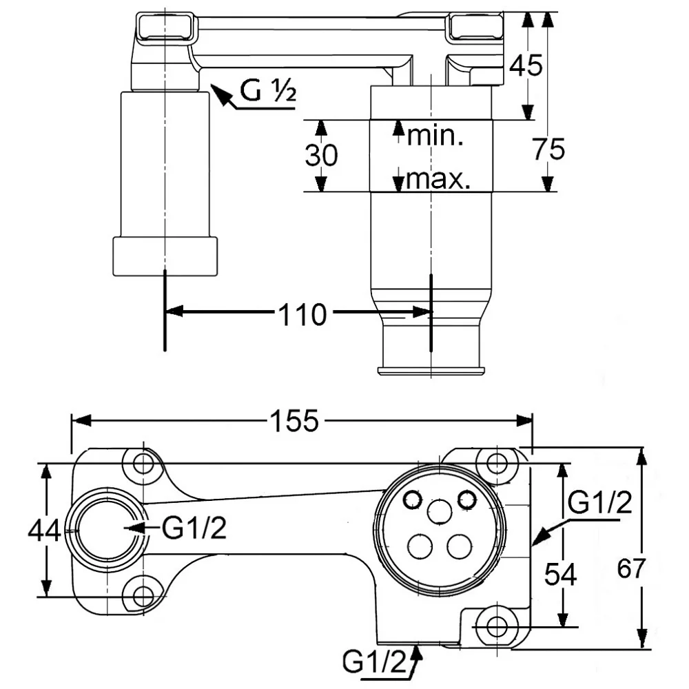 Kludi Rohbau Set für Unterputz-Zweiloch-Wand Einhandmischer Bild 2