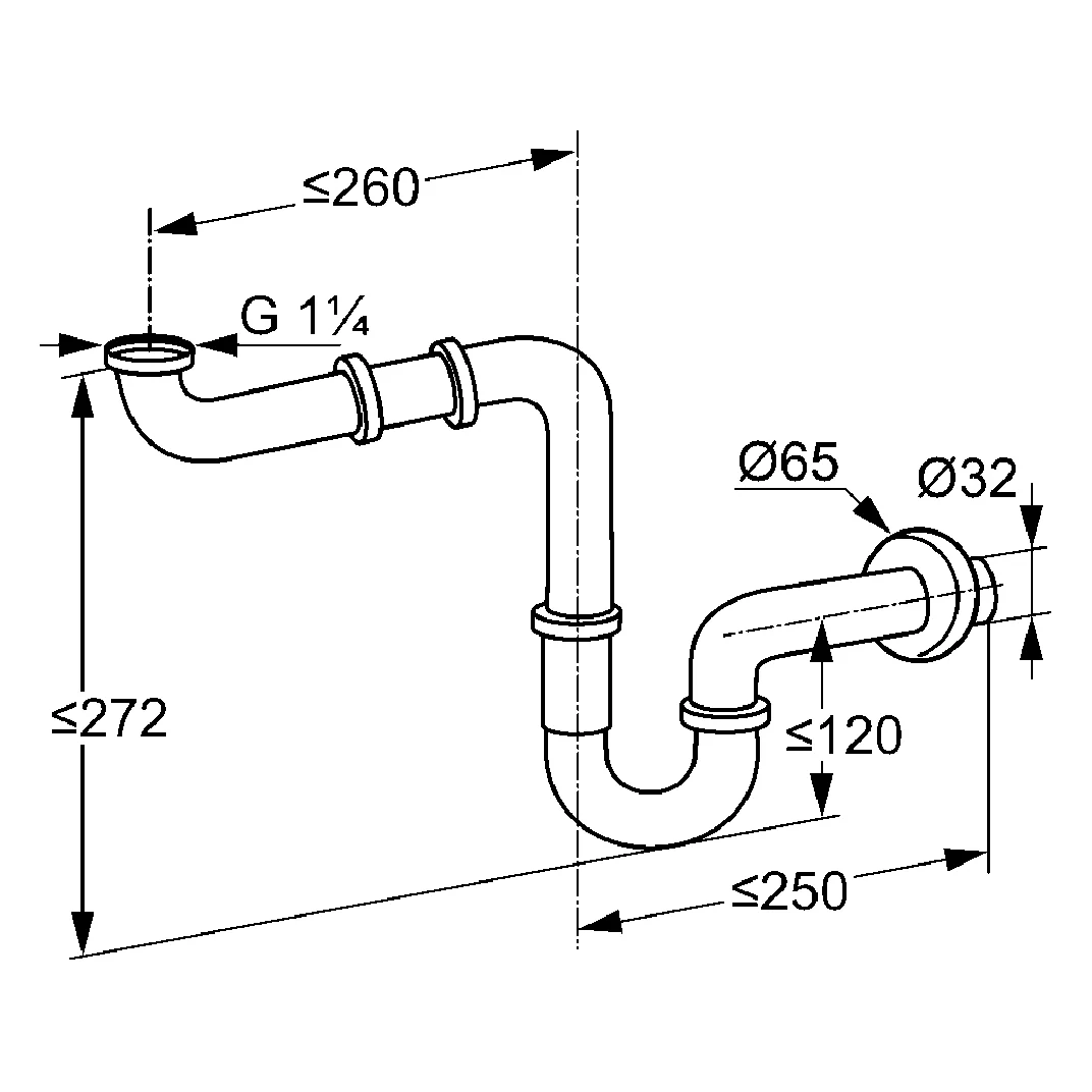 Kludi Raumspar Geruchsverschluss G 1 1/4 Bild 2