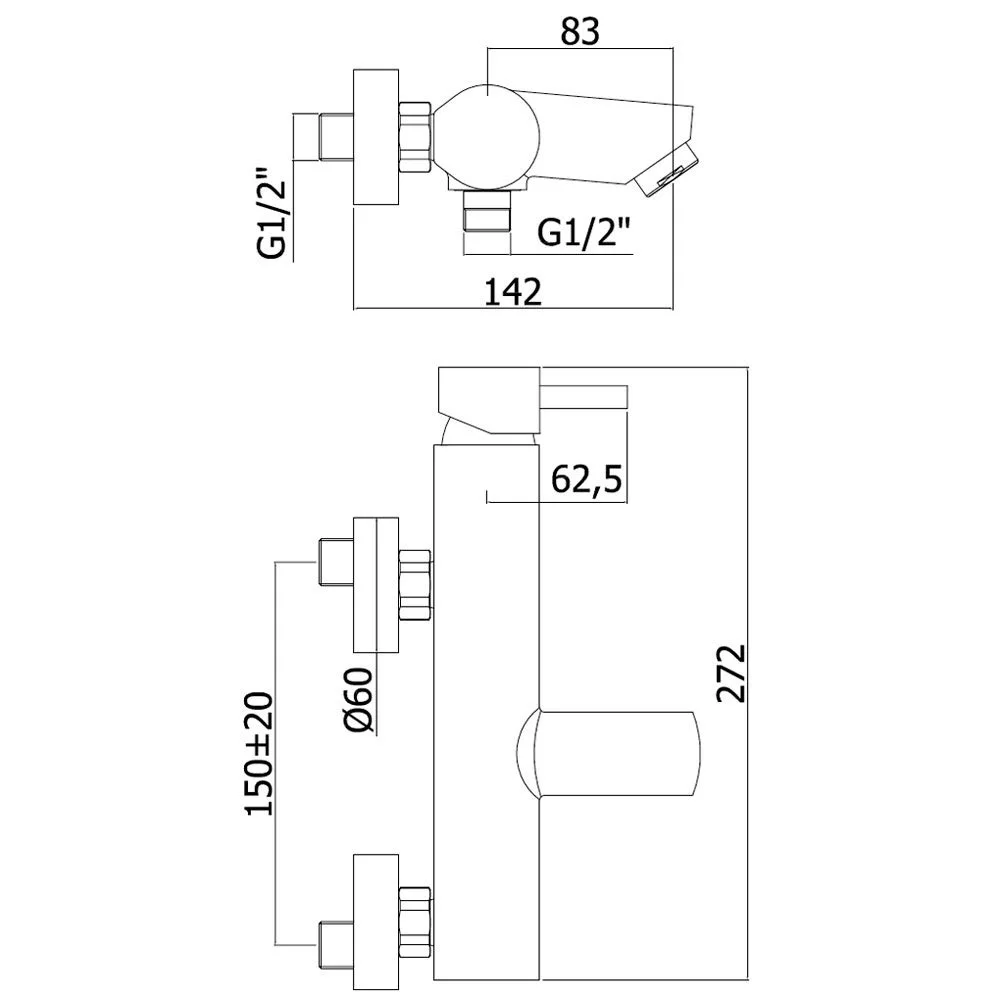 Kronenbach AQA 2.0 Aufputz-Wannenarmatur Bild 5