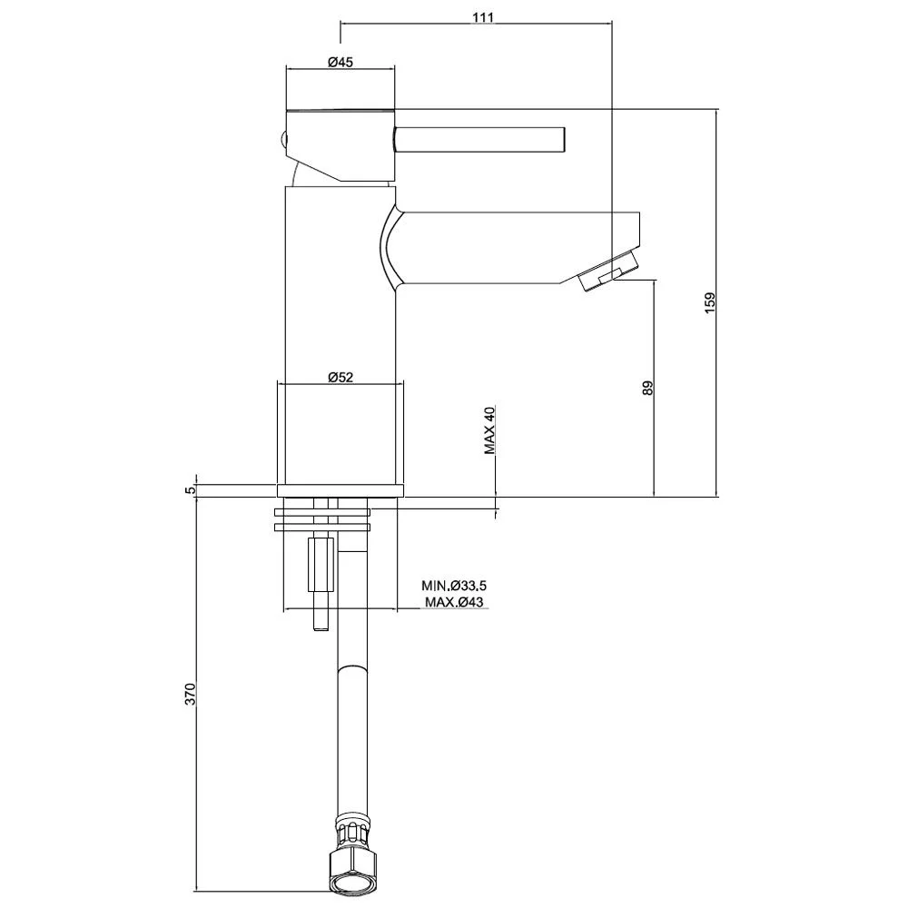 Kronenbach AQA 2.0 Waschtisch-Einhebelmischer ohne Ablaufgarnitur Bild 5