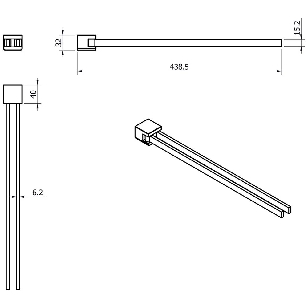 Kronenbach Plana 2.0 Handtuchhalter zweiarmig Bild 3