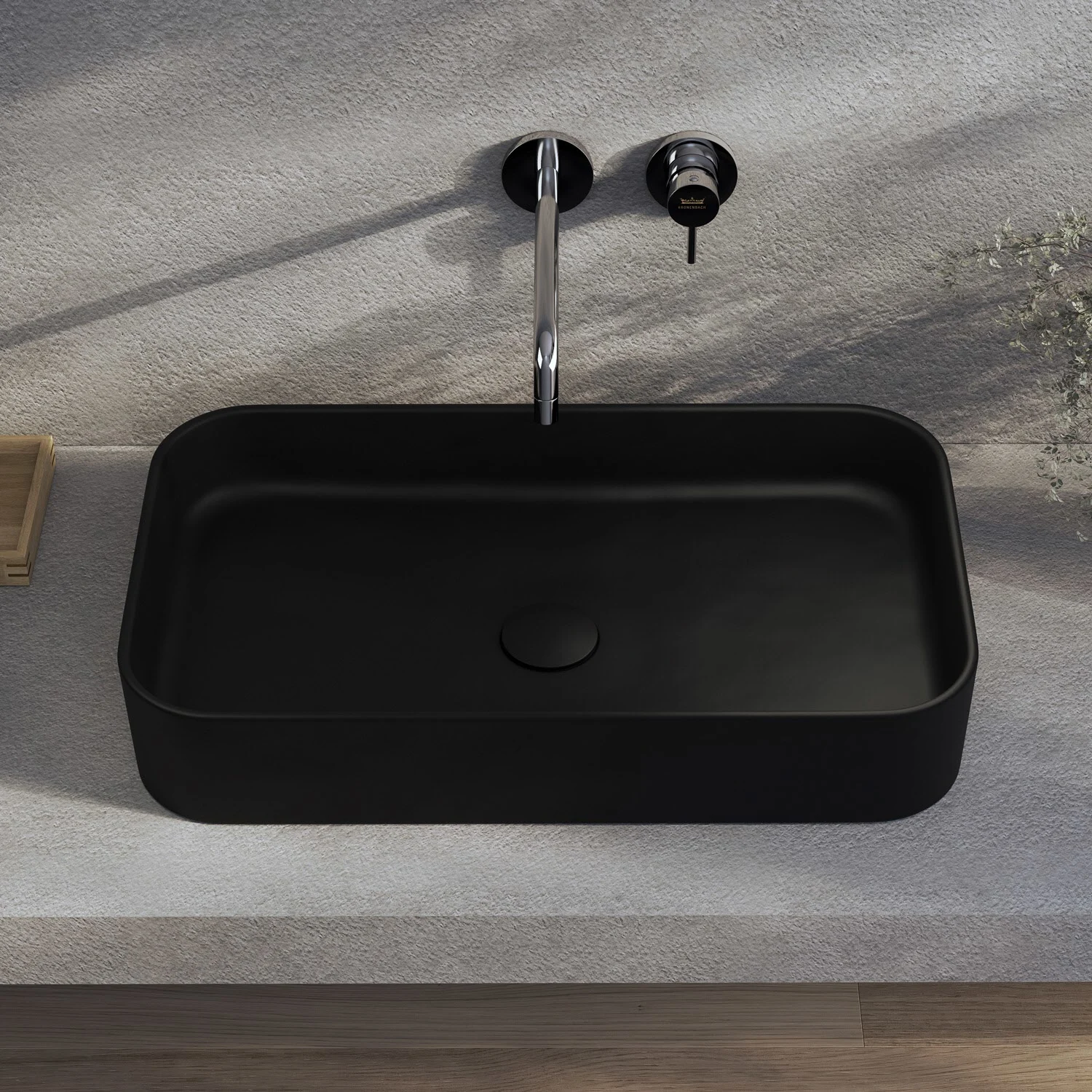 Kronenbach Cube Black Edition Aufsatzwaschtisch 60,5 x 35 cm Bild 3
