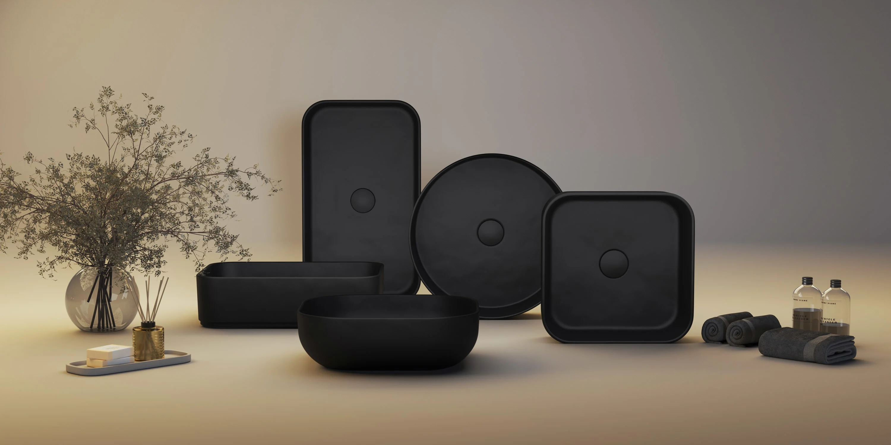 Kronenbach Cube Black Edition Aufsatzwaschtisch 60,5 x 35 cm Bild 8