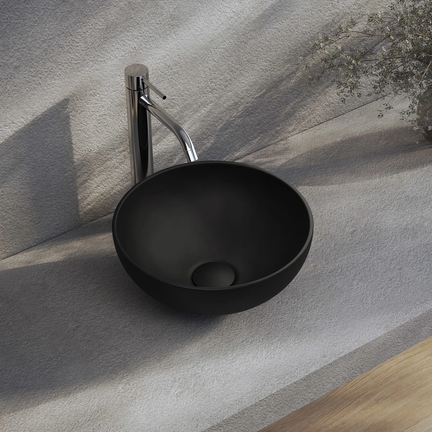 Kronenbach Tube Black Edition Aufsatzwaschtisch Ø 32,5 cm