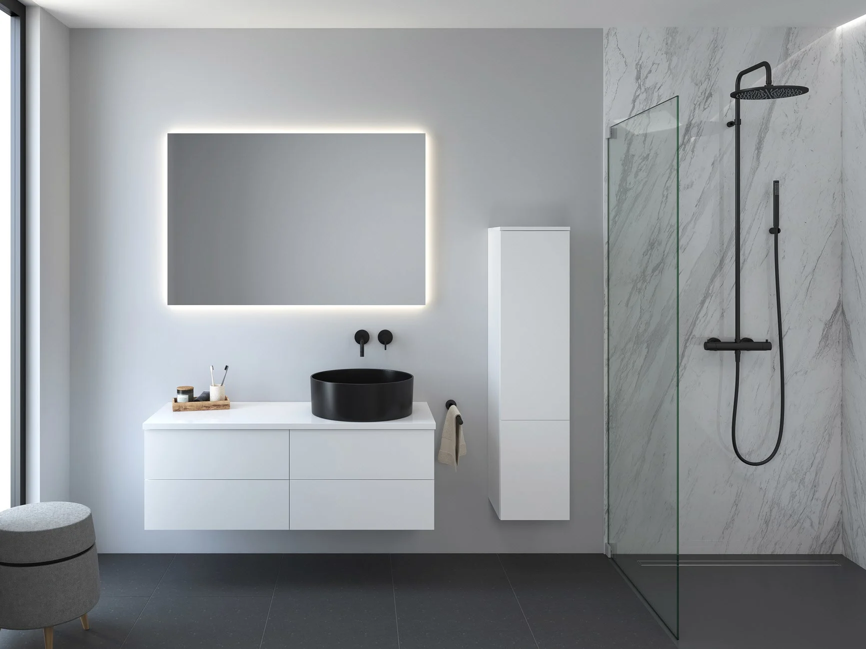 Kronenbach Cube Maxiboard 30 x 127,6 cm, 2 Türen, Anschlag links, mit TIP-ON Bild 3