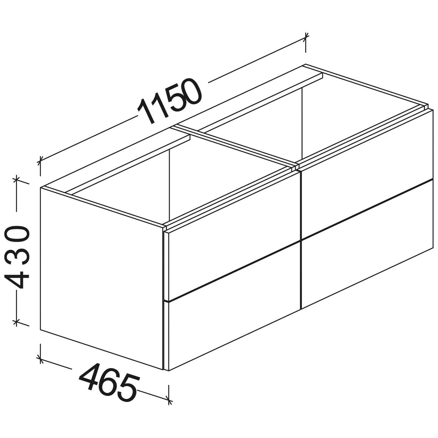 Kronenbach Plana 2.0 Waschtischunterschrank für Geberit iCon 120 cm mit 4 Auszügen Bild 4
