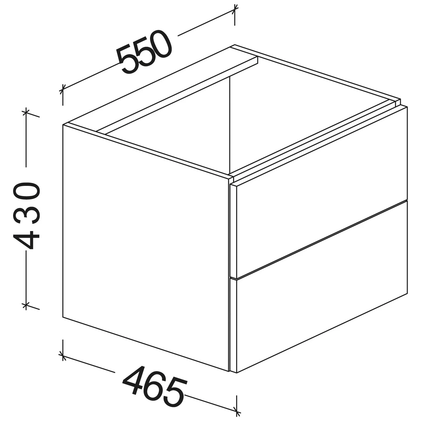 Kronenbach Plana 2.0 Waschtischunterschrank für Geberit iCon 60 cm mit 2 Auszügen Bild 5