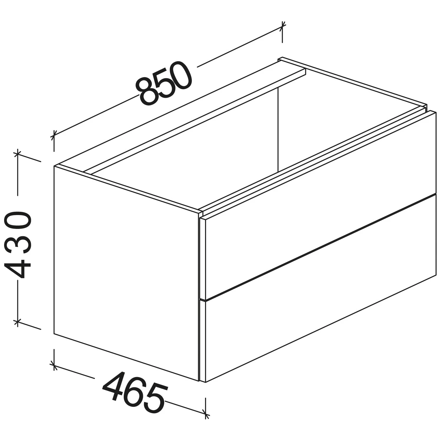 Kronenbach Plana 2.0 Waschtischunterschrank für Geberit iCon 90 cm mit 2 Auszügen Bild 5