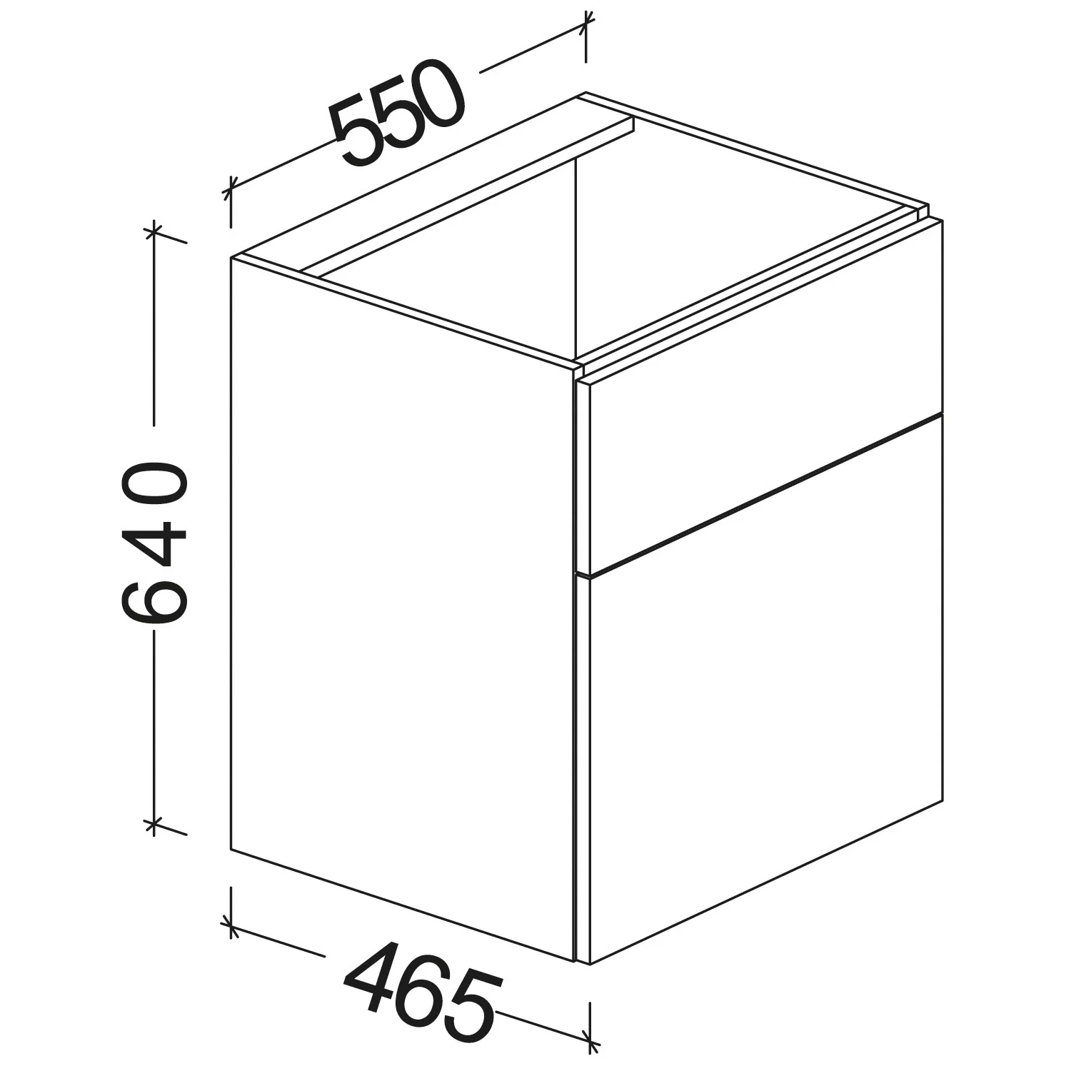Kronenbach Plana 2.0 Waschtischunterschrank für Geberit iCon 60 cm mit 2 Auszügen Bild 3