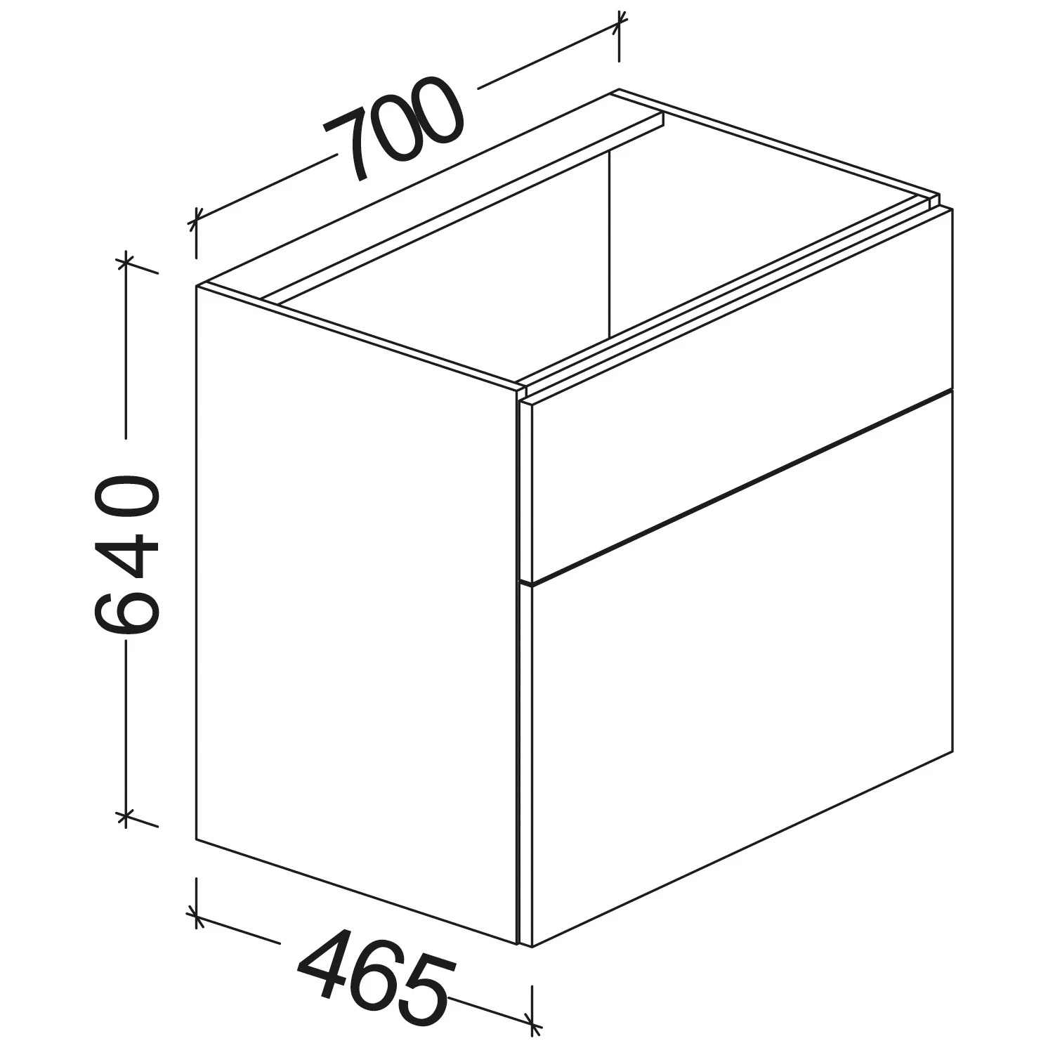 Kronenbach Plana 2.0 Waschtischunterschrank für Geberit iCon 75 cm mit 2 Auszügen Bild 5