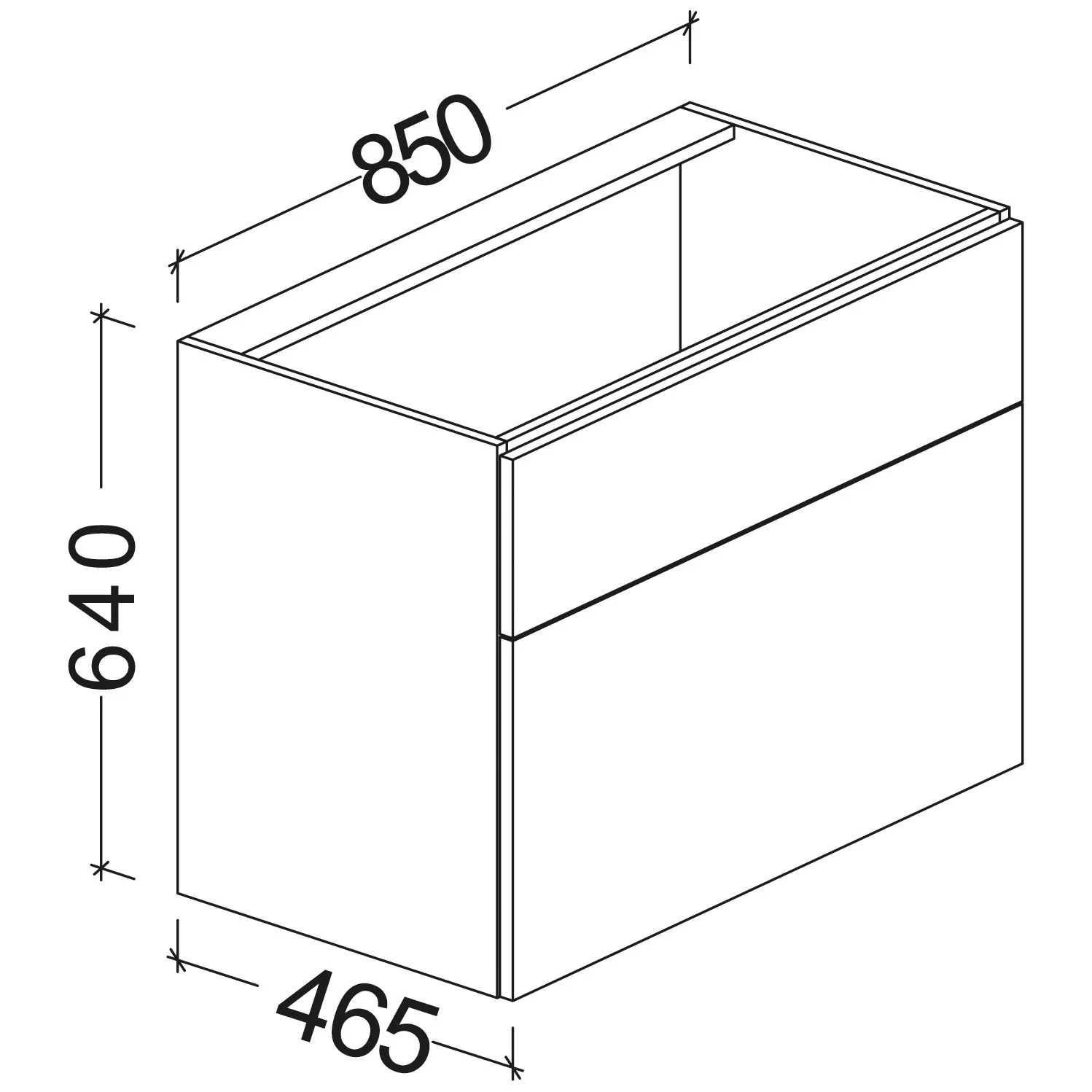 Kronenbach Plana 2.0 Waschtischunterschrank für Geberit iCon 90 cm mit 2 Auszügen Bild 5