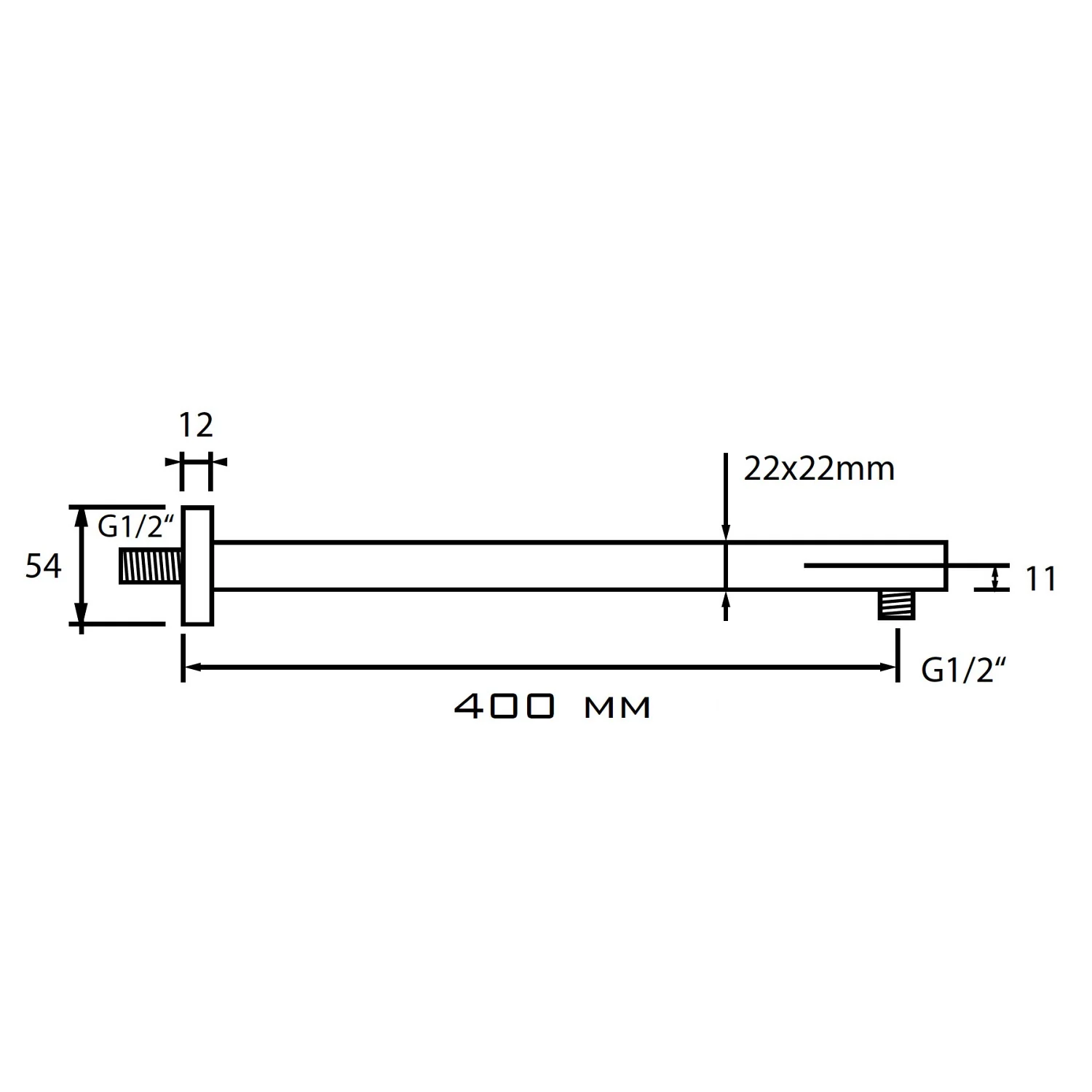 Kronenbach SUPRA 2.0 Brausearm 40 cm für Wandmontage Bild 3