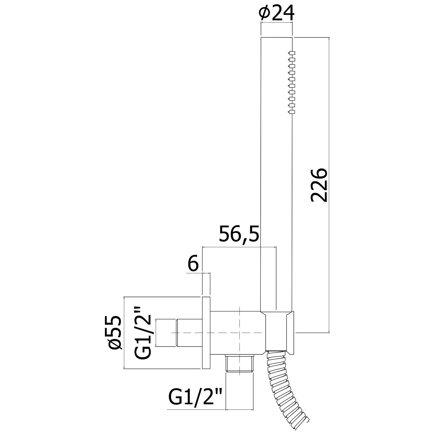 Kronenbach SUPRA Brauseset mit Stabhandbrause und Wandanschlussbogen Bild 4