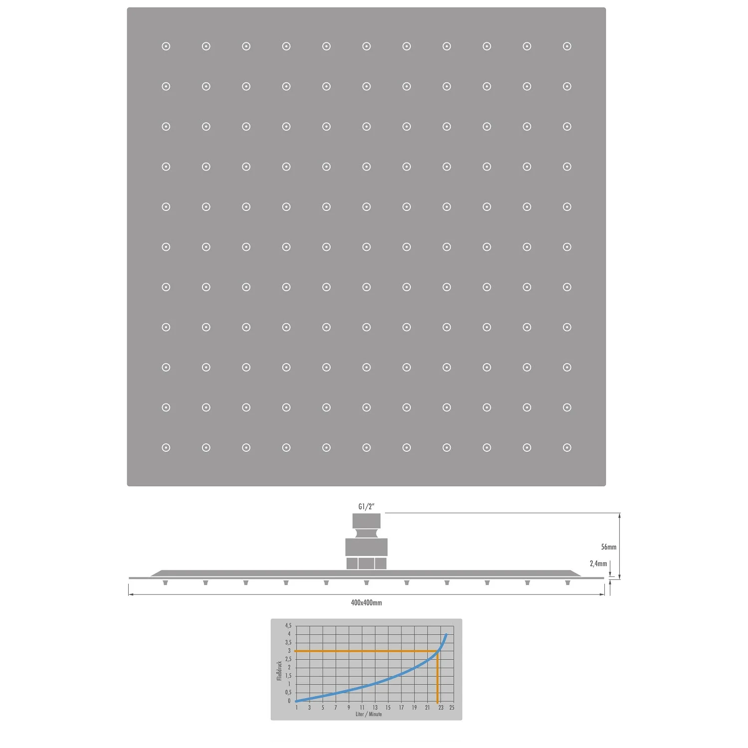 Kronenbach SUPRA 2.0 Kopfbrause 40 x 40 cm Bild 5