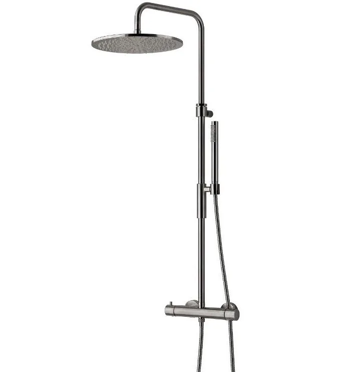 Kronenbach Duschsystem Aufputz mit Thermostat und Kopfbrause Ø 30 cm, rund