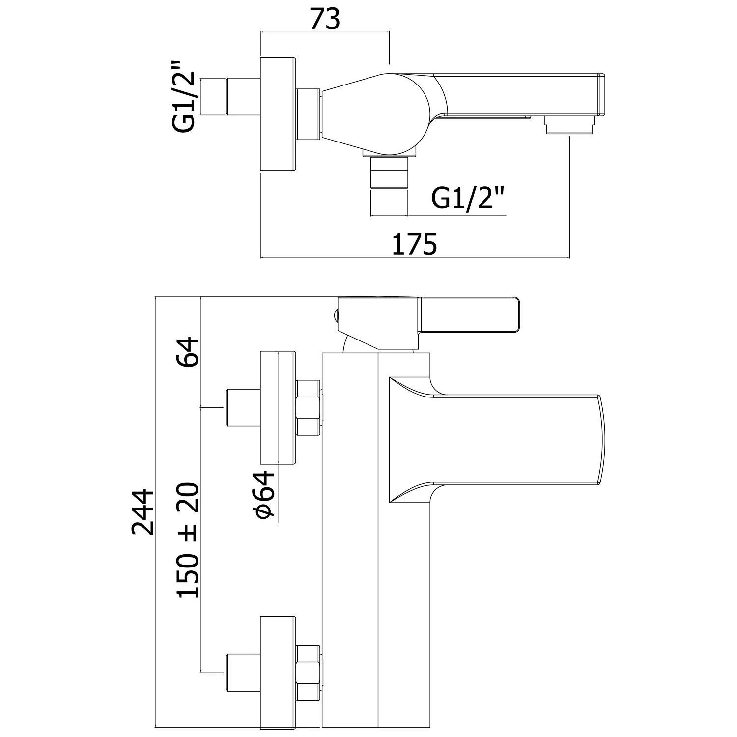 Kronenbach Krona 2.0 Wannenfüllbatterie Aufputz Bild 5
