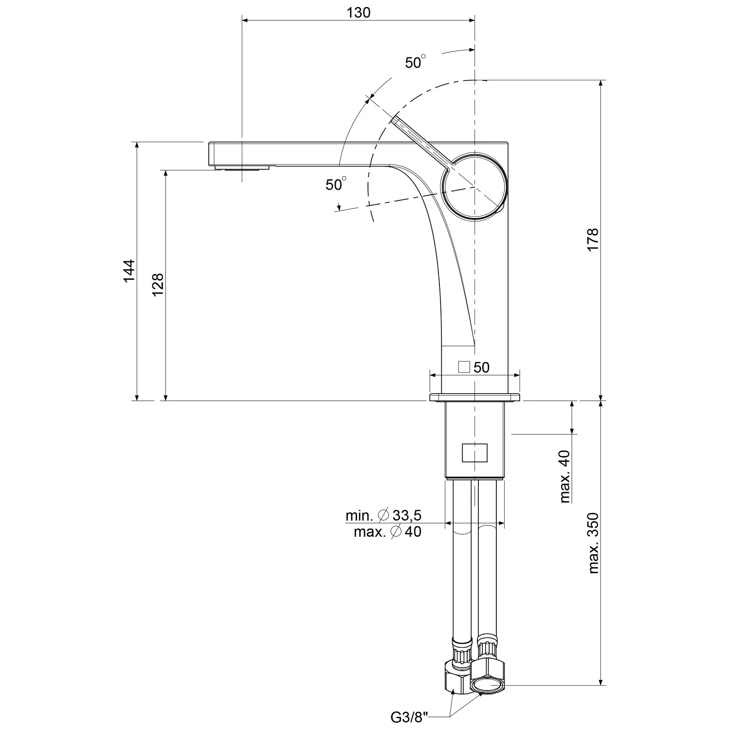 Kronenbach Krona 2.0 Waschtisch-Einhebelmischer ohne Ablaufgarnitur Bild 5