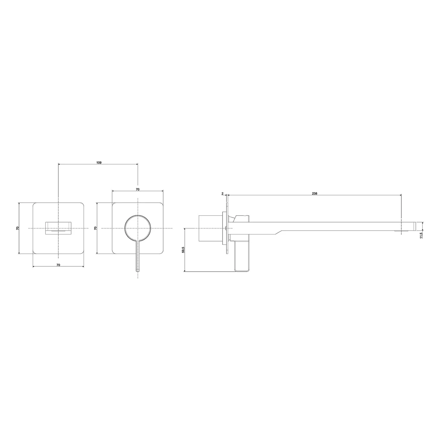 Kronenbach Krona 2.0 Waschtisch-Wandarmatur Ausladung 24 cm inkl. Grundkörper Bild 5