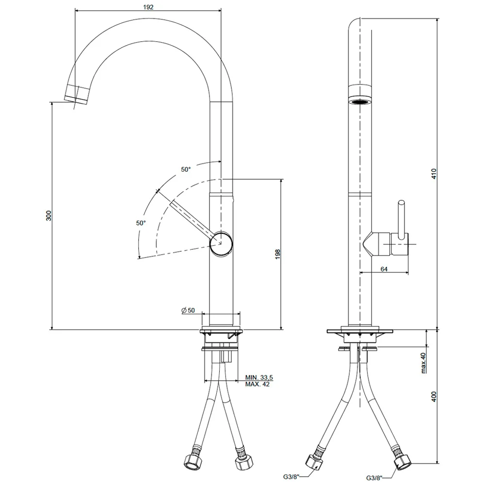 Kronenbach AQA Design 2.0 Küchenarmatur mit hohem schwenkbarem Auslauf Bild 5