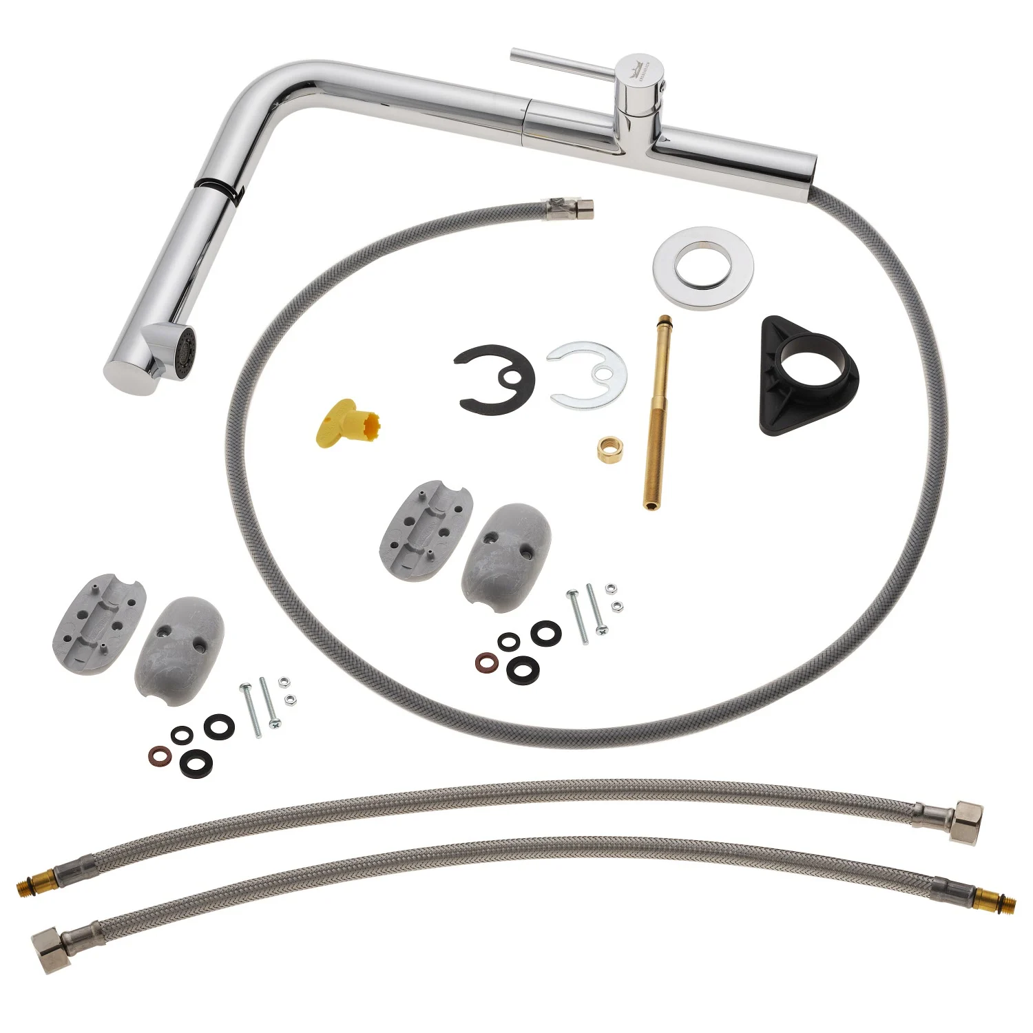 Kronenbach AQA Design 2.0 Küchenarmatur mit hohem schwenkbarem Auslauf, herausziehbare Handbrause mit 2 Strahlarten Bild 6