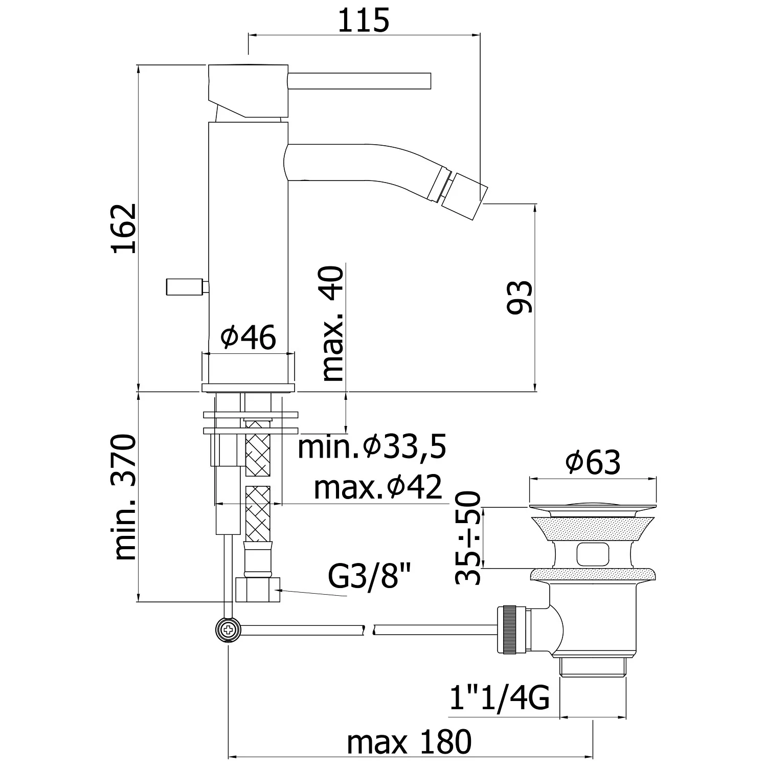 Kronenbach Lima 2.0 Steel Bidet-Einhebelmischer Bild 4