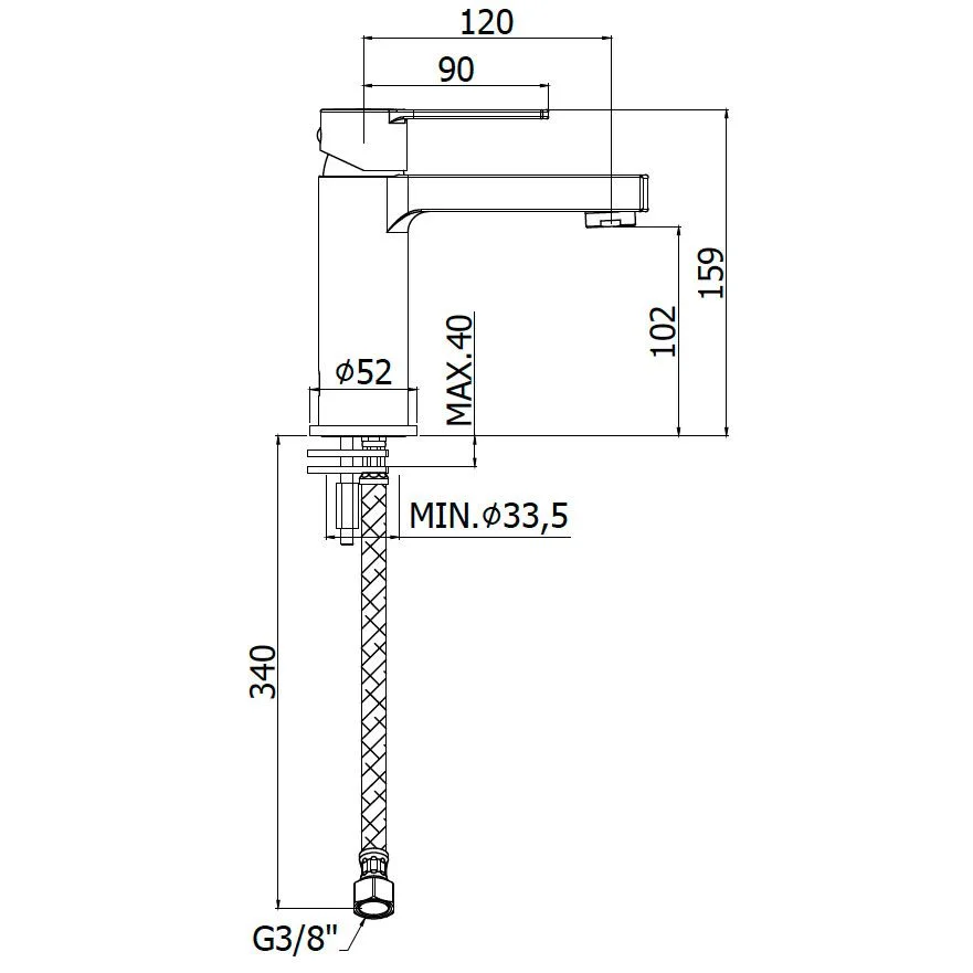 Kronenbach Neura 2.0 Waschtisch-Einhebelmischer Water-Save ohne Ablaufgarnitur Bild 4