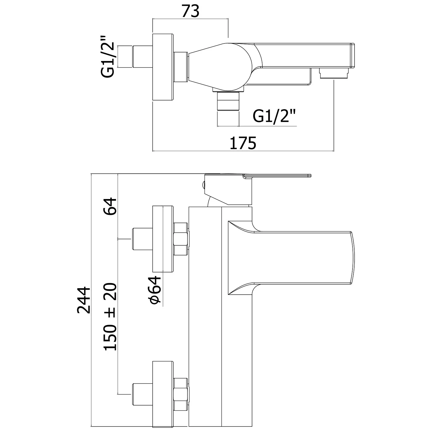 Kronenbach Omega 2.0 Wannenfüllbatterie Aufputz Bild 5