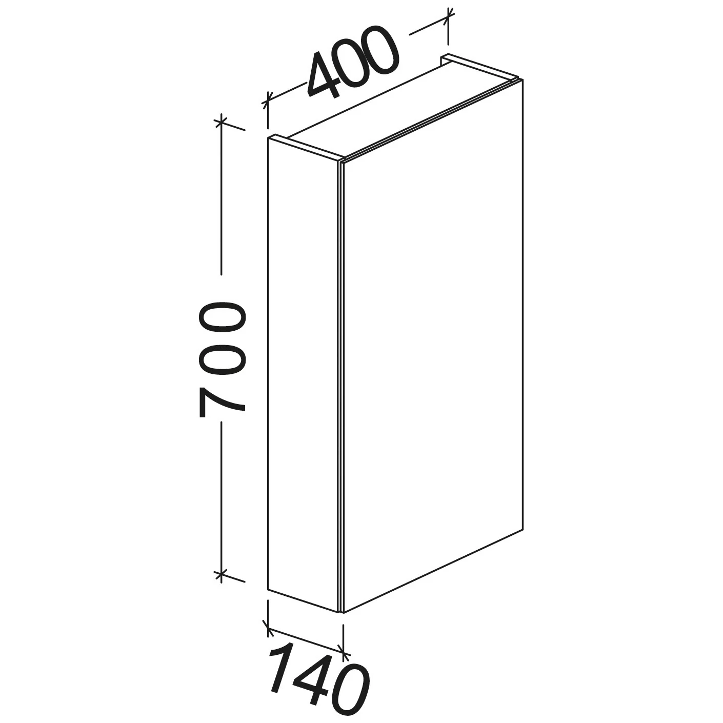 Kronenbach Plana 2.0 Spiegelschrank 40 cm mit 1 Tür und LED-Aufsatzleuchte, Anschlag links Bild 5