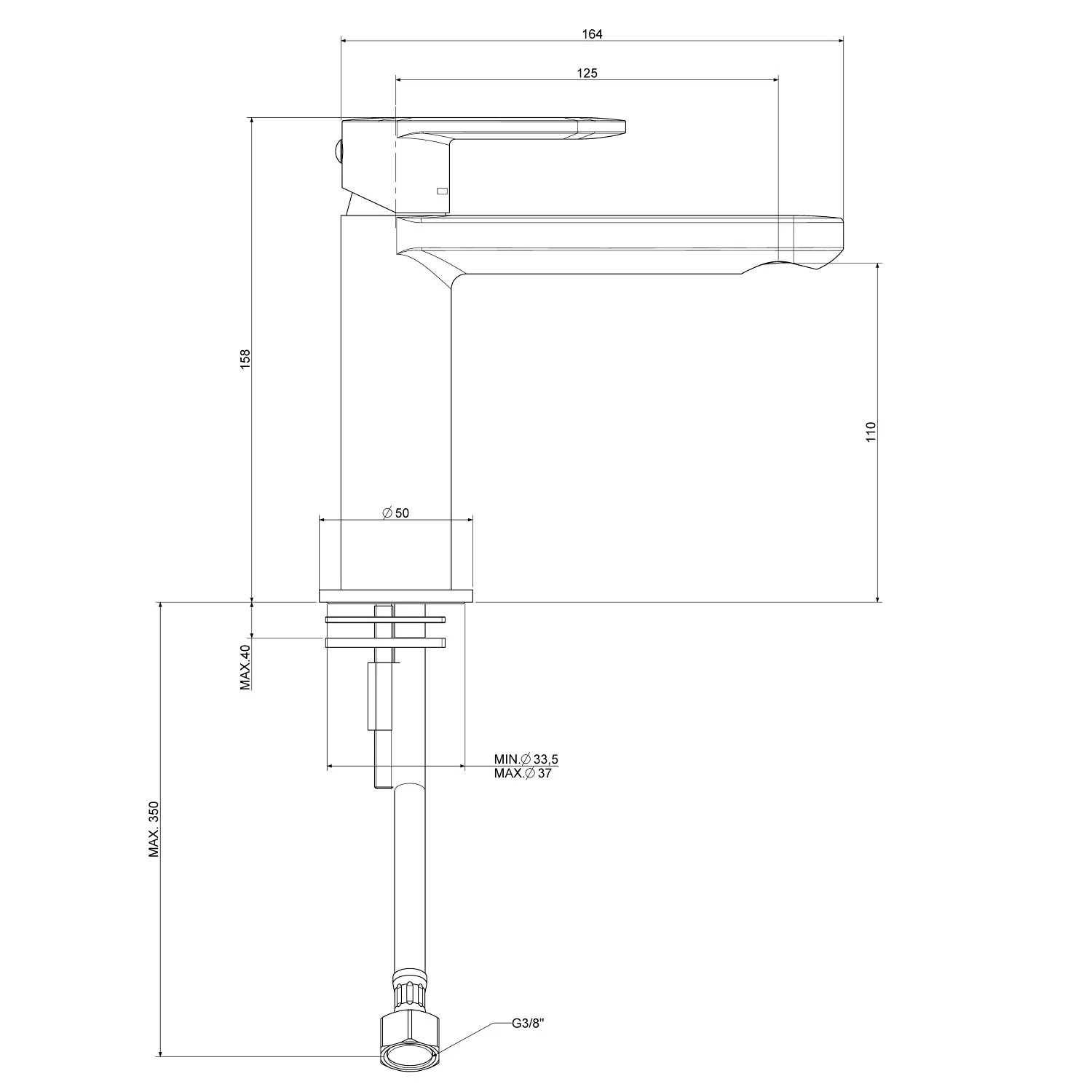 Kronenbach Plana 2.0 Waschtisch-Einhebelmischer ohne Ablaufgarnitur Bild 5