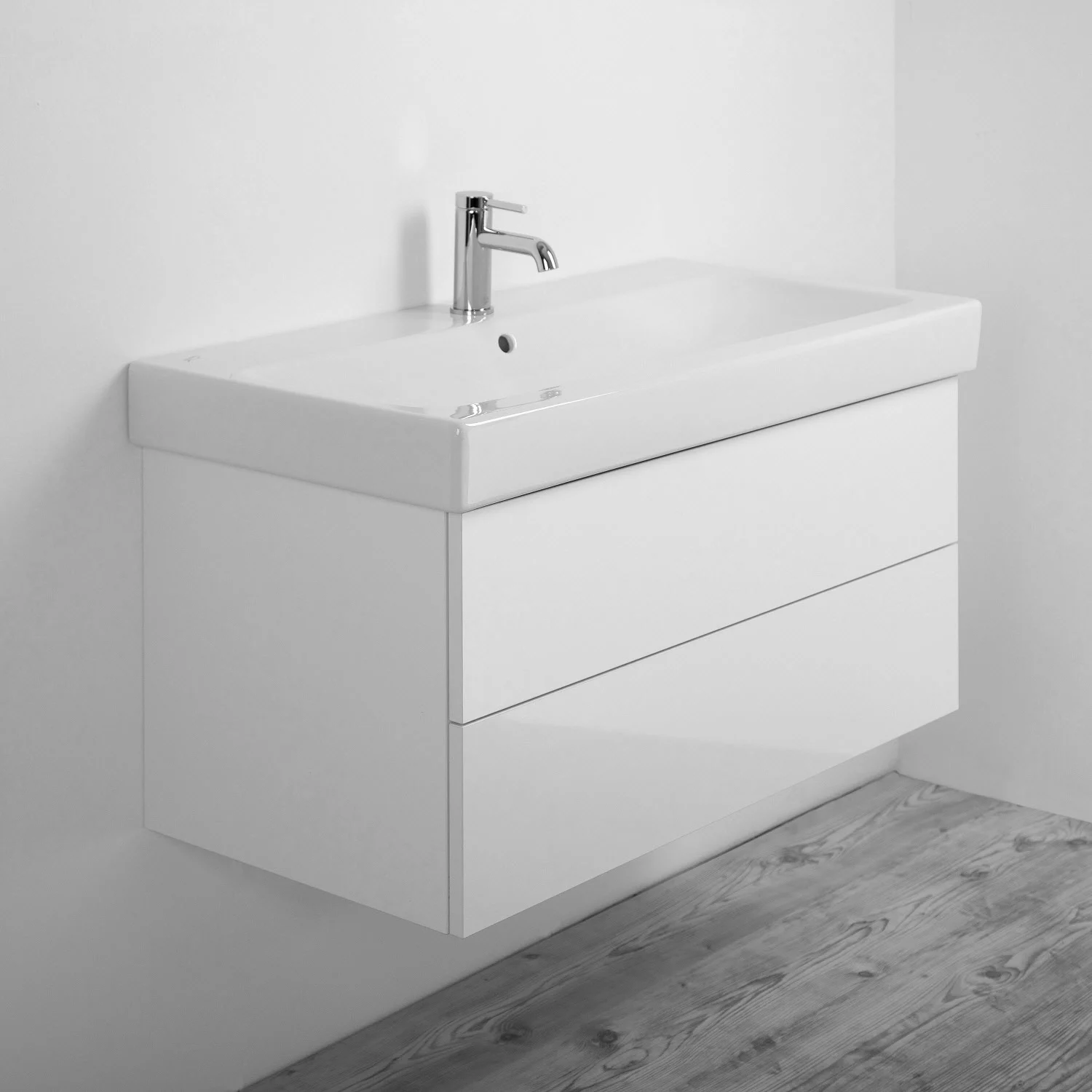 Kronenbach Plana 2.0 Waschtischunterschrank für Geberit iCon 90 cm mit 2 Auszügen