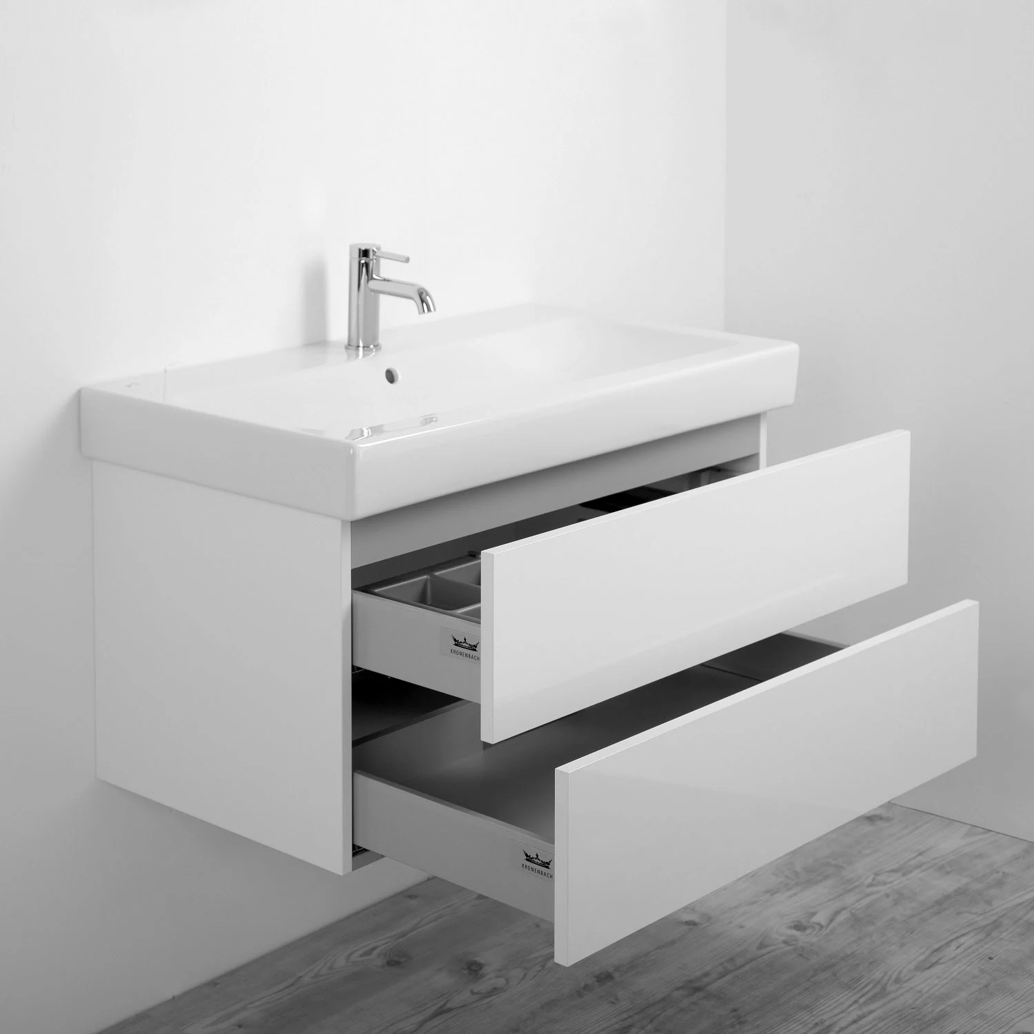 Kronenbach Plana 2.0 Waschtischunterschrank für Geberit iCon 90 cm mit 2 Auszügen Bild 3